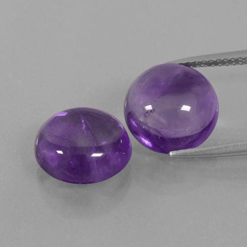 Pedras preciosas de Ametista Violeta médio natural de 9,66 ct, Corte Redondo, Transparente