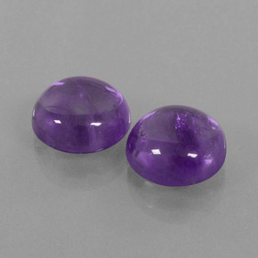 Pedras preciosas de Ametista Violeta médio natural de 9,66 ct, Corte Redondo, Transparente