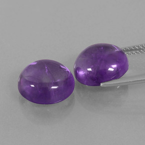 Pedras preciosas de Ametista Violeta médio natural de 9,66 ct, Corte Redondo, Transparente