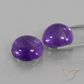 Pedras preciosas de Ametista Violeta médio natural de 9.45 ct, Redondo, Transparente