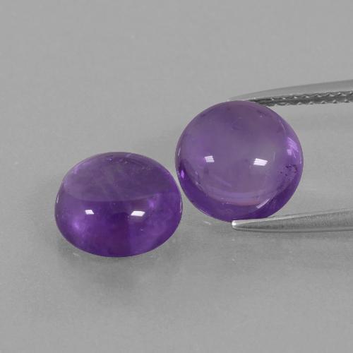 Pedras preciosas de ametista violeta natural de 5,60 ct, corte redondo, transparente