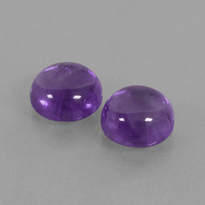 Pedras preciosas de ametista violeta natural de 5,60 ct, corte redondo, transparente
