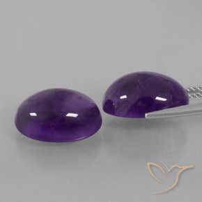 Pedras preciosas de Ametista Violeta Médio-claro natural de 13.46 ct, oval, Transparente