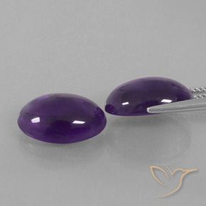 Pedras preciosas de Ametista Violeta médio natural de 10.88 ct, oval, Transparente