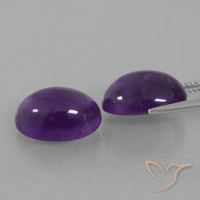 Pedras preciosas de Ametista Violeta Médio-claro natural de 13.17 ct, oval, Transparente
