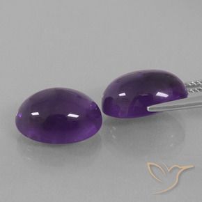 Pedras preciosas de Ametista Violeta Médio-claro natural de 13.47 ct, oval, Transparente