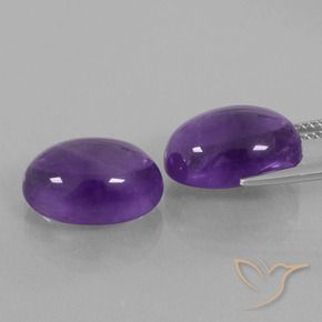 Pedras preciosas de Ametista Violeta Médio-claro natural de 13.75 ct, oval, Transparente