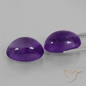 Pedras preciosas de Ametista Violeta médio natural de 13.74 ct, oval, Transparente