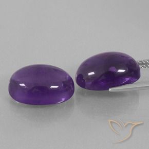 Pedras preciosas de Ametista Violeta Médio-claro natural de 14.02 ct, oval, Transparente