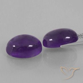 Pedras preciosas de Ametista Violeta médio natural de 13.76 ct, oval, Transparente