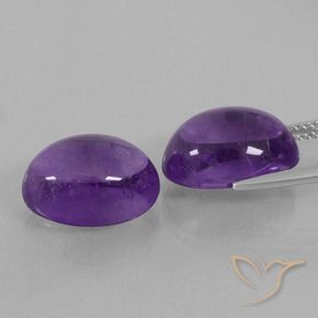 Pedras preciosas de Ametista Violeta Médio-claro natural de 14.20 ct, oval, Transparente