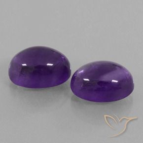 Pedras preciosas de Ametista Violeta médio natural de 15.15 ct, oval, Transparente