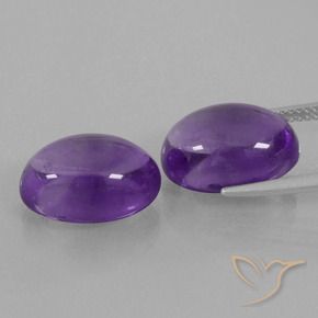 Pedras preciosas de Ametista Violeta médio natural de 14.52 ct, oval, Transparente