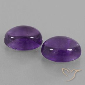 Pedras preciosas de Ametista Violeta médio natural de 14.45 ct, oval, Transparente