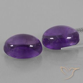 Pedras preciosas de Ametista Violeta médio natural de 14.45 ct, oval, Transparente