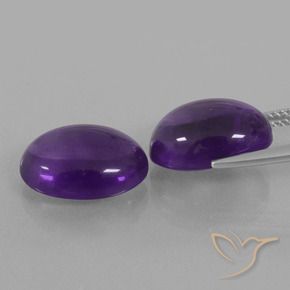 Pedras preciosas de Ametista Violeta médio natural de 11.63 ct, oval, Transparente