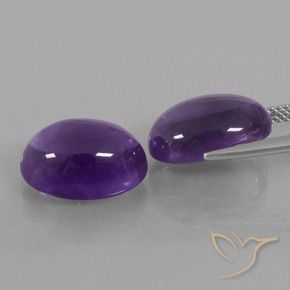 Pedras preciosas de Ametista Violeta médio natural de 12.94 ct, oval, Transparente