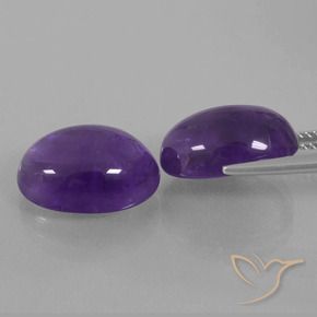Pedras preciosas de Ametista Violeta médio natural de 12.99 ct, oval, Transparente