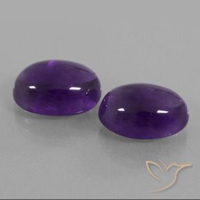 Pedras preciosas de Ametista Violeta médio natural de 13.81 ct, oval, Transparente