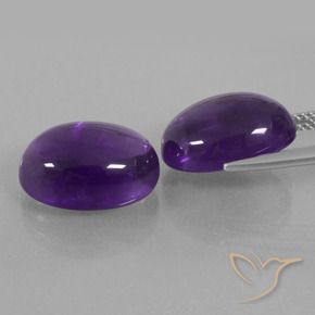 Pedras preciosas de Ametista Violeta médio natural de 13.81 ct, oval, Transparente