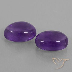 Pedras preciosas de Ametista Violeta médio natural de 12.81 ct, oval, Transparente