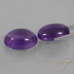 Pedras preciosas de Ametista Violeta médio natural de 12.81 ct, oval, Transparente