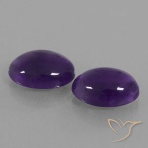 Pedras preciosas de Ametista Violeta escuro natural de 11.24 ct, oval, Transparente