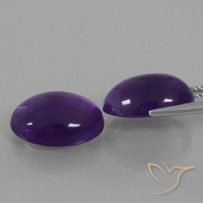 Pedras preciosas de Ametista Violeta escuro natural de 11.24 ct, oval, Transparente