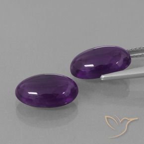 Pedras preciosas de Ametista Violeta avermelhado natural de 6.38 ct, oval, Transparente