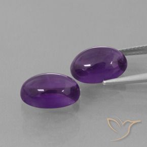 Pedras preciosas de Ametista Violeta avermelhado natural de 8.34 ct, oval, Transparente