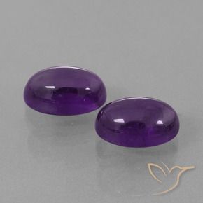 Pedras preciosas de Ametista Violeta avermelhado natural de 8.44 ct, oval, Transparente
