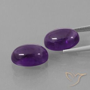 Pedras preciosas de Ametista Violeta avermelhado natural de 8.44 ct, oval, Transparente