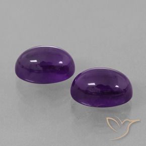 Pedras preciosas de Ametista Violeta médio natural de 9.85 ct, oval, Transparente