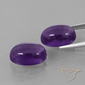 Pedras preciosas de Ametista Violeta médio natural de 8.84 ct, oval, Transparente
