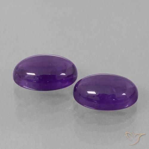 Pedras preciosas de Ametista Violeta médio natural de 7.25 ct, oval, Transparente
