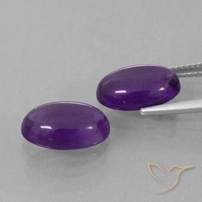 Pedras preciosas de Ametista Violeta médio natural de 6.76 ct, oval, Transparente