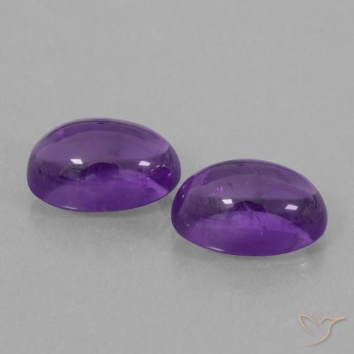 Pedras preciosas de Ametista Violeta médio natural de 8.42 ct, oval, Transparente