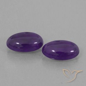 Pedras preciosas de Ametista Violeta médio natural de 6.43 ct, oval, Transparente