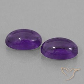 Pedras preciosas de Ametista Violeta médio natural de 8.14 ct, oval, Transparente