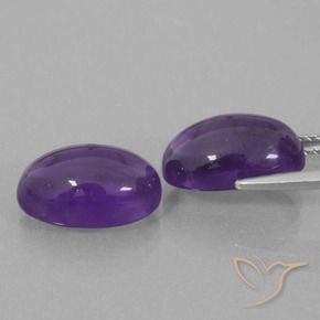 Pedras preciosas de Ametista Violeta médio natural de 8.14 ct, oval, Transparente