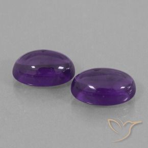 Pedras preciosas de Ametista Violeta médio natural de 7.54 ct, oval, Transparente