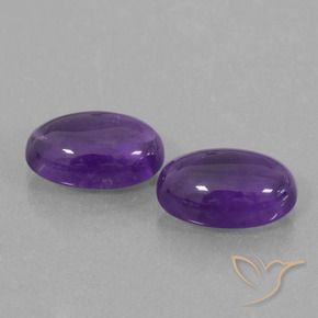 Pedras preciosas de Ametista Violeta Médio-claro natural de 7.09 ct, oval, Transparente