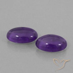 Pedras preciosas de Ametista Violeta médio natural de 6.37 ct, oval, Transparente