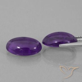 Pedras preciosas de Ametista Violeta médio natural de 6.37 ct, oval, Transparente