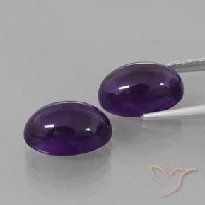 Pedras preciosas de Ametista Violeta Profundo natural de 8.72 ct, oval, Transparente