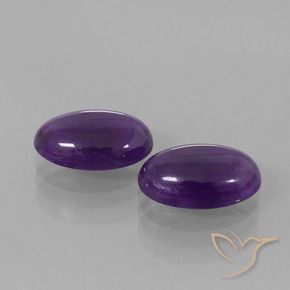 Pedras preciosas de Ametista Violeta Profundo natural de 5.71 ct, oval, Transparente