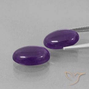 Pedras preciosas de Ametista Violeta Profundo natural de 5.71 ct, oval, Transparente