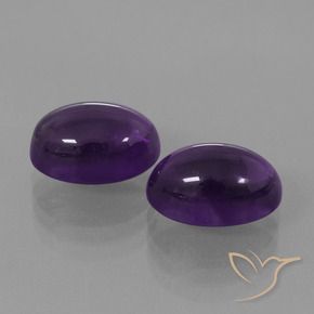 Pedras preciosas de Ametista Violeta Profundo natural de 9.17 ct, oval, Transparente