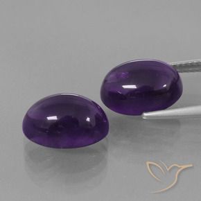 Pedras preciosas de Ametista Violeta Profundo natural de 9.17 ct, oval, Transparente