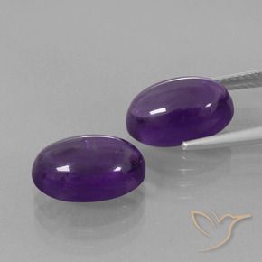 Pedras preciosas de Ametista Violeta médio natural de 7.90 ct, oval, Transparente